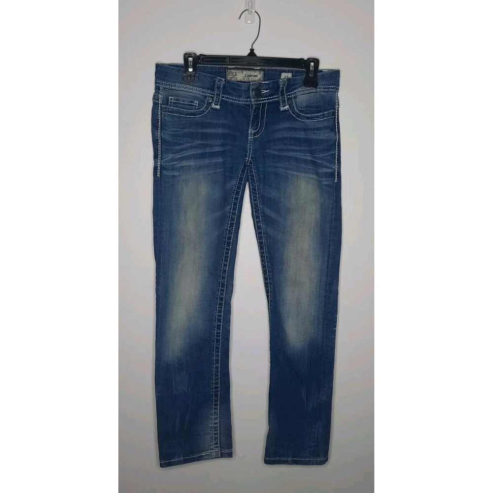 BKE Buckle Women's Sabrina Low Rise Size 27 Boot Jeans Dark Wash